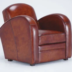 Casa Padrino Luxus Echtleder Sessel Braun / Schwarz - Echtleder Möbel