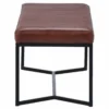 Casa Padrino Luxus Echtleder Sitzbank Braun / Schwarz 130 cm - Echtleder Möbel