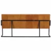 Casa Padrino Luxus Echtleder Sitzbank Hellbraun / Schwarz 180 cm - Echtleder Möbel