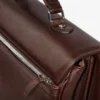 Casa Padrino Luxus Echtleder Aktentasche Dunkelbraun / Silber 42 x 16 x H. 29 cm - Herren Laptoptasche aus hochwertigem Leder - Luxus Herren Accessoires