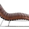 Casa Padrino Luxus Echtleder Vintage Oviedo Liege Braun, Art Deco Relax Sessel, 140 x 59 x 82 cm