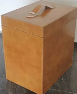 Casa Padrino Luxus Echtleder Minibar / Kofferbar mit Zubehör 32 x 23 x H. 36 cm - Luxus Qualität