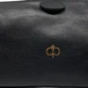 Casa Padrino Luxus Echtleder Kosmetiktasche Schwarz / Gold 28 cm - Made in Italy