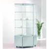 Casa Padrino Luxus Eck-Ladenvitrine 73 x 73 cm H. 180 cm mit Unterschrank - Ladeneinrichtung - Boutique Möbel - Made in Italy