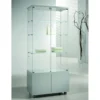 Casa Padrino Luxus Eck-Ladenvitrine 80 x 40 cm H. 181 cm mit 3 LED-Spots - Ladeneinrichtung - Boutique Möbel - Made in Italy