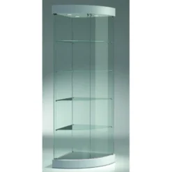 Casa Padrino Luxus Eck-Ladenvitrine 58 x 58 cm H. 190 cm mit LED - Ladeneinrichtung - Boutique Möbel - Made in Italy