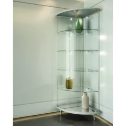 Casa Padrino Luxus Eck-Ladenvitrine 58 x 58 cm H. 190 cm - Ladeneinrichtung - Boutique Möbel - Made in Italy
