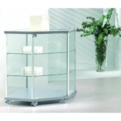 Casa Padrino Luxus Eck-Ladenvitrine 73 x 73 cm H. 92 cm - Ladeneinrichtung - Boutique Möbel - Made in Italy