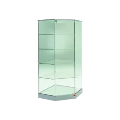 Casa Padrino Luxus Eck-Ladenvitrine 73 x 73 cm H. 180 cm mit Glasplatte - Ladeneinrichtung - Boutique Möbel - Made in Italy