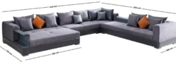 Casa Padrino Luxus Ecksofa Blau 445 x 370 cm - Wohnzimmer Sofa - Wohnzimmer Möbel - Luxus Möbel - Luxus Wohnzimmer Einrichtung