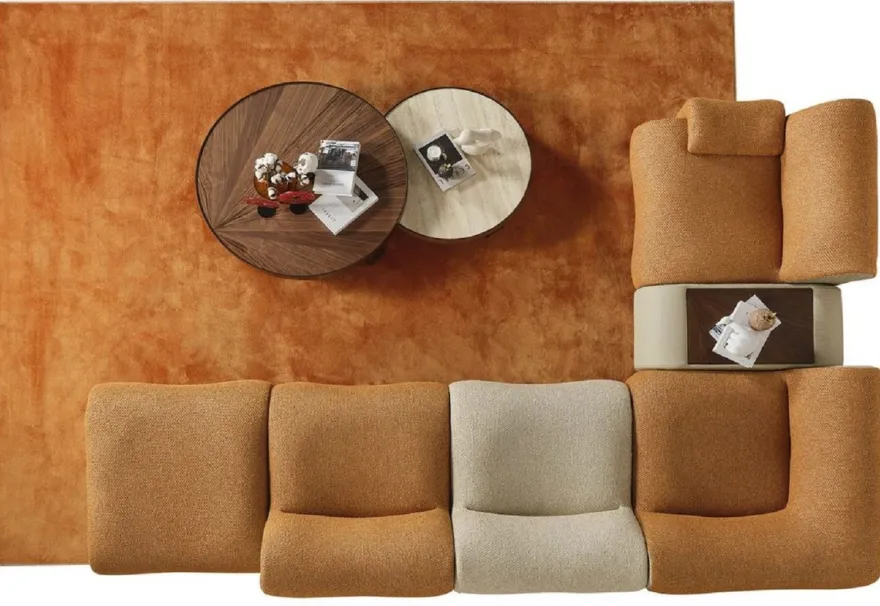 Casa Padrino Luxus Ecksofa Braun / Creme / Grau 340 x 232 x H. 72 cm - Modulares 6 Teiliges Wohnzimmer Sofa - Hotel Sofa - Wohnzimmer Möbel - Hotel Möbel - Luxus Möbel