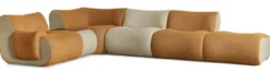 Casa Padrino Luxus Ecksofa Braun / Creme / Grau 340 x 232 x H. 72 cm - Modulares 6 Teiliges Wohnzimmer Sofa - Hotel Sofa - Wohnzimmer Möbel - Hotel Möbel - Luxus Möbel