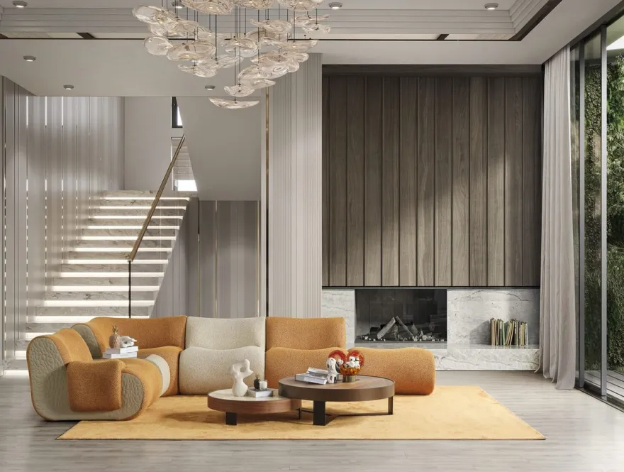 Casa Padrino Luxus Ecksofa Braun / Creme / Grau 340 x 232 x H. 72 cm - Modulares 6 Teiliges Wohnzimmer Sofa - Hotel Sofa - Wohnzimmer Möbel - Hotel Möbel - Luxus Möbel