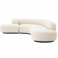 Casa Padrino Luxus Ecksofa Creme / Schwarz 300 x 257 x H. 70 cm - Wohnzimmer & Hotel Möbel