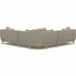 Casa Padrino Luxus Ecksofa Grau / Messing 315 cm - Wohnzimmer & Hotel Möbel