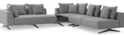 Casa Padrino Luxus Ecksofa Grau / Schwarz 340 x 292 x H. 64 cm - Edles Wohnzimmer Sofa mit Kissen - Luxus Möbel - Luxus Qualität