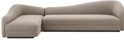 Casa Padrino Luxus Ecksofa Greige / Schwarz 320 x 190 x H. 82 cm - Wohnzimmer Sofa - Wohnzimmer Möbel - Luxus Möbel - Luxus Einrichtung - Luxus Qualität