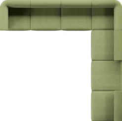 Casa Padrino Luxus Ecksofa Grün 360 x 360 cm - Modulares Wohnzimmer Sofa - Luxus Wohnzimmer Möbel