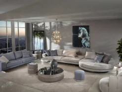 Casa Padrino Luxus Ecksofa Grau / Silber 430 x 100 x H. 65 cm - Wohnzimmer Sofa - Wohnzimmer Möbel - Luxus Möbel - Luxus Wohnzimmer Einrichtung