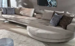 Casa Padrino Luxus Ecksofa Grau / Silber 430 x 100 x H. 65 cm - Wohnzimmer Sofa - Wohnzimmer Möbel - Luxus Möbel - Luxus Wohnzimmer Einrichtung