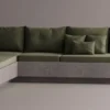 Casa Padrino Luxus Ecksofa Grün / Grau 335 x 265 cm - Modulares Wetterfestes Beton Sofa