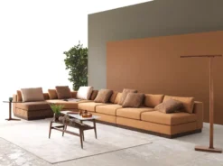 Casa Padrino Luxus Ecksofa Hellbraun / Braun / Dunkelbraun 450 x 225 x H. 73 cm - Wohnzimmer Sofa - Wohnzimmer Möbel - Luxus Möbel - Luxus Wohnzimmer Einrichtung