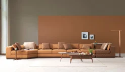 Casa Padrino Luxus Ecksofa Hellbraun / Braun / Dunkelbraun 450 x 225 x H. 73 cm - Wohnzimmer Sofa - Wohnzimmer Möbel - Luxus Möbel - Luxus Wohnzimmer Einrichtung