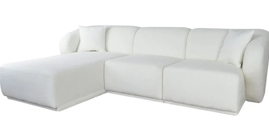 Casa Padrino Luxus Ecksofa Linke Seite Weiß 251 x 166 x H. 75 cm - Modulare Wohnzimmer Möbel