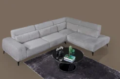 Casa Padrino Luxus Ecksofa mit verstellbaren Rückenlehnen Grau / Schwarz 330 x 240 cm