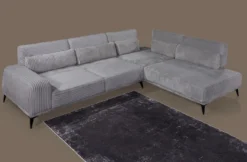 Casa Padrino Luxus Ecksofa mit verstellbaren Rückenlehnen Grau / Schwarz 330 x 240 cm