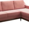 Casa Padrino Luxus Ecksofa Rosa / Dunkelbraun 225 x 173 x H. 77 cm - Wohnzimmer Sofa mit Schlaffunktion - Wohnzimmer Möbel - Luxus Möbel - Luxus Interior