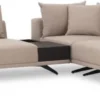 Casa Padrino Luxus Ecksofa Sandfarben / Bronze 340 x 292 x H. 64 cm - Edles Wohnzimmer Sofa mit Kissen - Luxus Möbel - Luxus Qualität