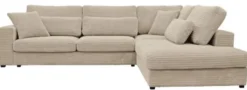 Casa Padrino Luxus Ecksofa 320 x 256 x H. 90 cm - Verschiedene Farben - Modernes Wohnzimmer Cord Sofa mit Kissen - Moderne Wohnzimmer Möbel