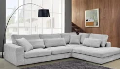 Casa Padrino Luxus Ecksofa 320 x 256 x H. 90 cm - Verschiedene Farben - Modernes Wohnzimmer Cord Sofa mit Kissen - Moderne Wohnzimmer Möbel