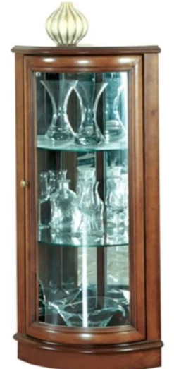 Casa Padrino Luxus Eckvitrine Braun 40 x 45 x H. 108 cm - Massivholz Eckschrank - Wohnzimmerschrank - Luxus Massivholz Wohnzimmer Möbel