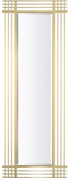Casa Padrino Luxus Edelstahl Wandspiegel Messingfarben 80 x 3 x H. 220 cm - Wohnzimmer Spiegel - Schlafzimmer Spiegel - Garderoben Spiegel - Luxus Möbel
