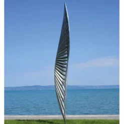 Casa Padrino Luxus Edelstahl Garten Deko Skulptur Silber H. 400 cm