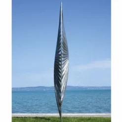 Casa Padrino Luxus Edelstahl Garten Deko Skulptur Silber H. 400 cm
