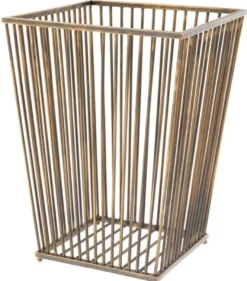 Casa Padrino Luxus Edelstahl Wäschekorb Vintage Messingfarben 30 x 30 x H. 40,5 cm - Luxus Kollektion