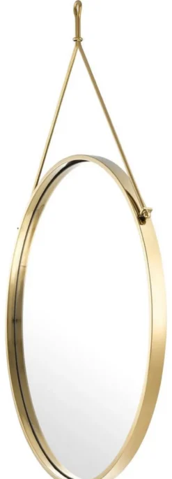 Casa Padrino Luxus Edelstahl Wandspiegel Gold Ø 65 x 3 x H. 97 cm - Garderoben Spiegel - Wohnzimmer Spiegel - Schlafzimmer Spiegel - Luxus Qualität