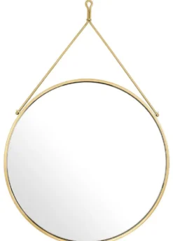 Casa Padrino Luxus Edelstahl Wandspiegel Gold Ø 65 x 3 x H. 97 cm - Garderoben Spiegel - Wohnzimmer Spiegel - Schlafzimmer Spiegel - Luxus Qualität