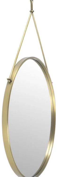 Casa Padrino Luxus Edelstahl Wandspiegel Messing Ø 65 x 3 x H. 97 cm - Garderoben Spiegel - Wohnzimmer Spiegel - Schlafzimmer Spiegel - Luxus Kollektion