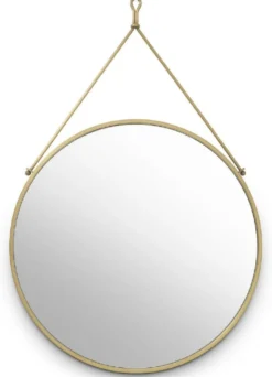 Casa Padrino Luxus Edelstahl Wandspiegel Messing Ø 65 x 3 x H. 97 cm - Garderoben Spiegel - Wohnzimmer Spiegel - Schlafzimmer Spiegel - Luxus Kollektion
