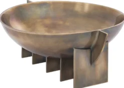 Casa Padrino Luxus Edelstahl Deko Schale Vintage Messingfarben 30 x 25 x H. 11,5 cm - Edle Obstschale - Hotel & Restaurant Deko Accessoires