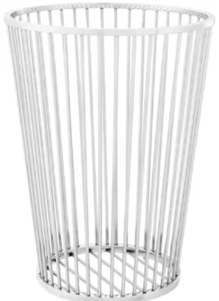 Casa Padrino Luxus Edelstahl Wäschekorb Silber Ø 30 x H. 40,5 cm - Luxus Badezimmer Accessoires