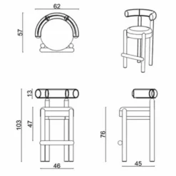 Casa Padrino Luxus Edelstahl Barstuhl Creme / Bronze H. 103 cm - Luxus Bar Möbel