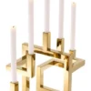Casa Padrino Luxus Edelstahl Kerzenhalter 5-armig Messingfarben 55 x 29 x H. 41,5 cm - Hotel & Restaurant Deko Accessoires
