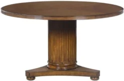 Casa Padrino Luxus Eichenholz Esstisch Braun Ø 135 x H. 78 cm - Massivholz Esszimmermöbel