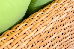 Casa Padrino Luxus 2er Gartensofa Naturfarben / Grün 194 cm