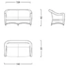 Casa Padrino Luxus 2er Gartensofa Dunkelbraun / Weiß / Braun 140 cm